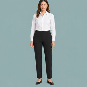 Brooks Brothers Size 16 Black Caroline Fit Side Zip Ankle Length 100% Wool Pants